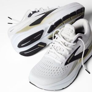 Brooks Ghost Max 5 Men's Running Shoes — White with Black Accents